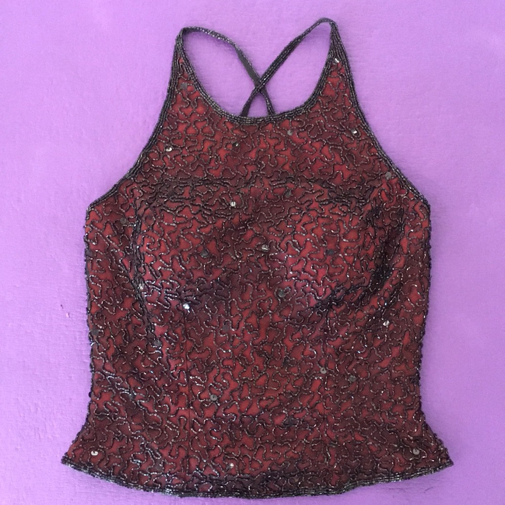 Andretta Donatello beaded/sequin top